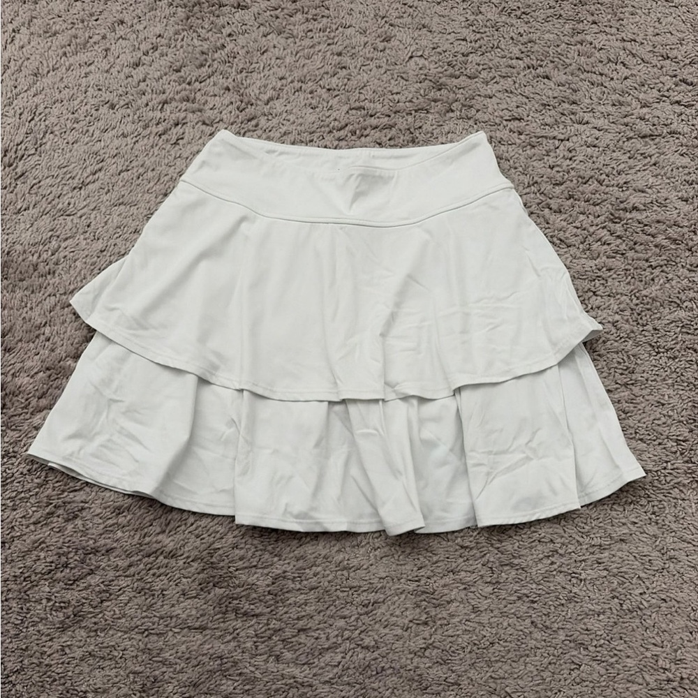 Girls Abercrombie Kids White Athletic Ruffle Skirt
